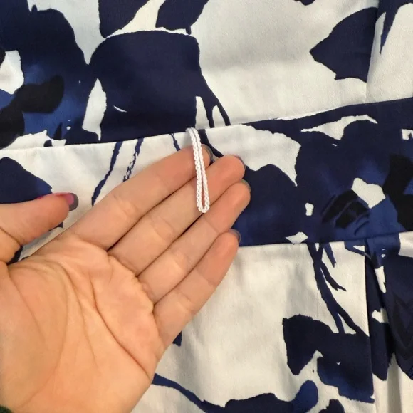 AGB Navy and White Floral Dress - Picture 3 of 6